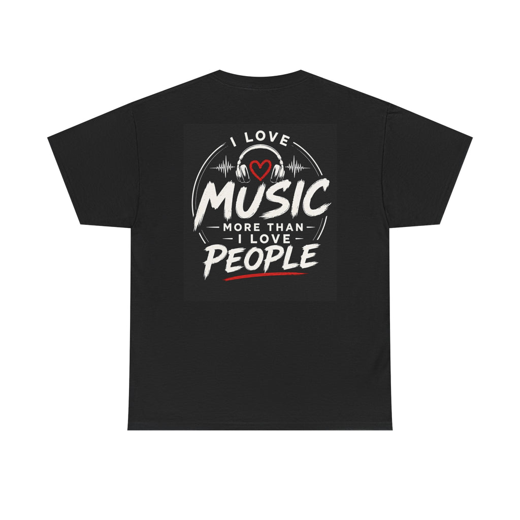 Money Bag and Cash Graphic T-Shirt | I Love Music More Than People Tee