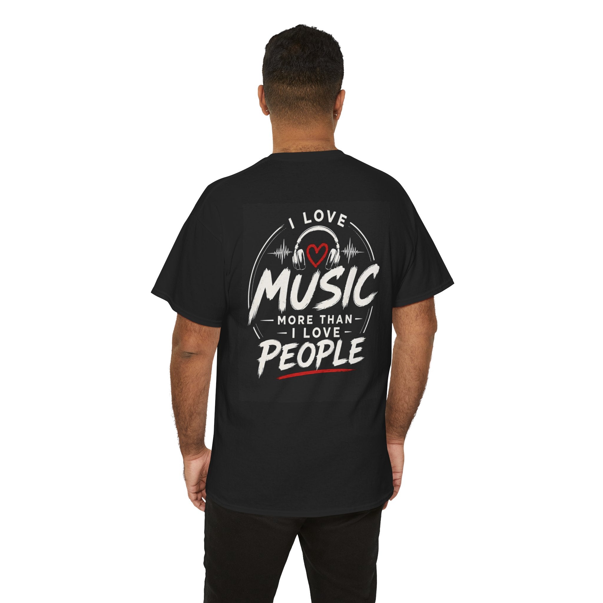 Money Bag and Cash Graphic T-Shirt | I Love Music More Than People Tee
