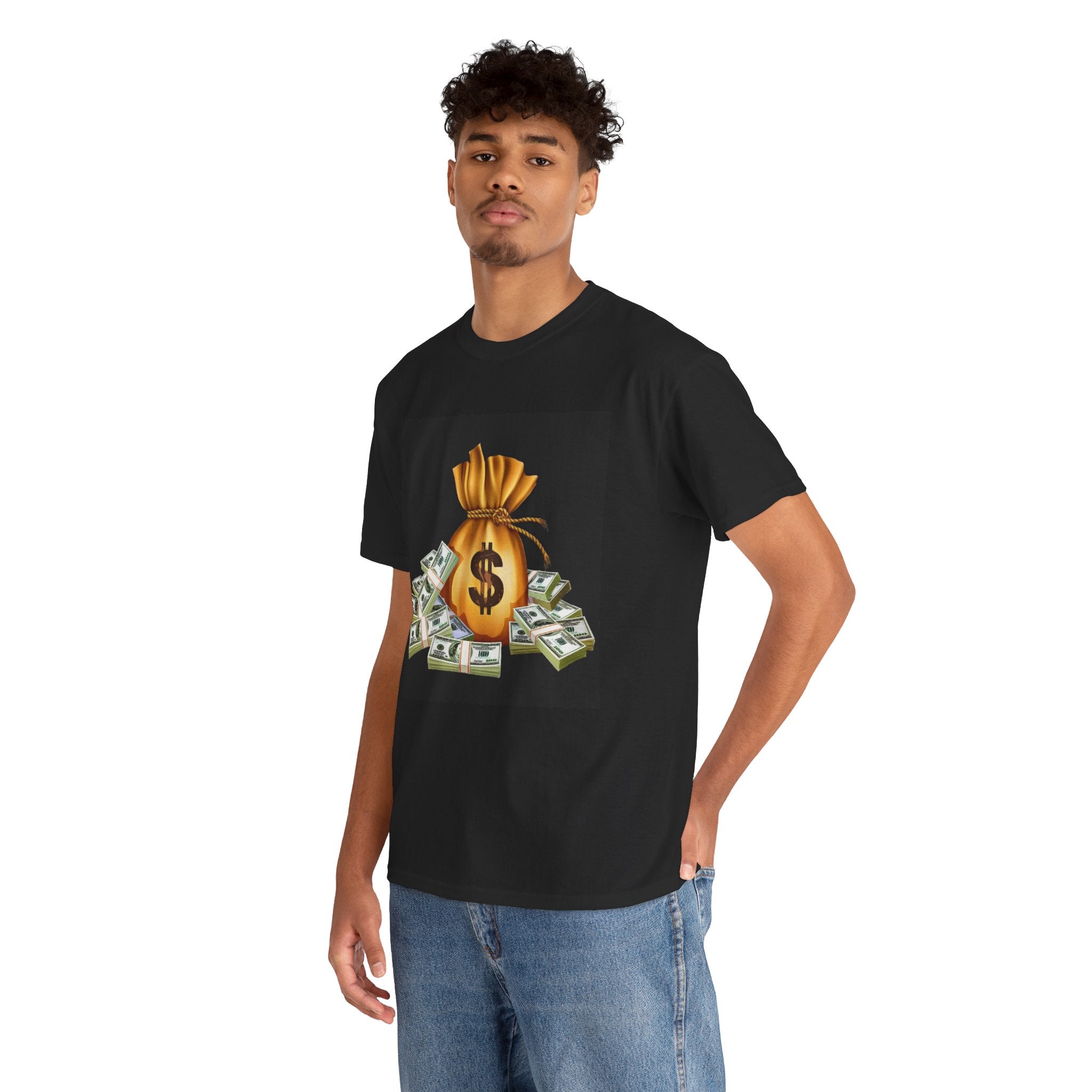 Money Bag and Cash Graphic T-Shirt | I Love Music More Than People Tee