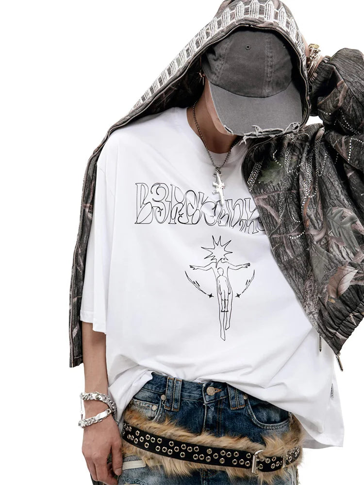 Men Tshirt Взросление Tour Graphic 100% Cotton Oversized Tops Short Sleeves Tee Y2k Streetwear Harajuku Vintage Unisex Clothing