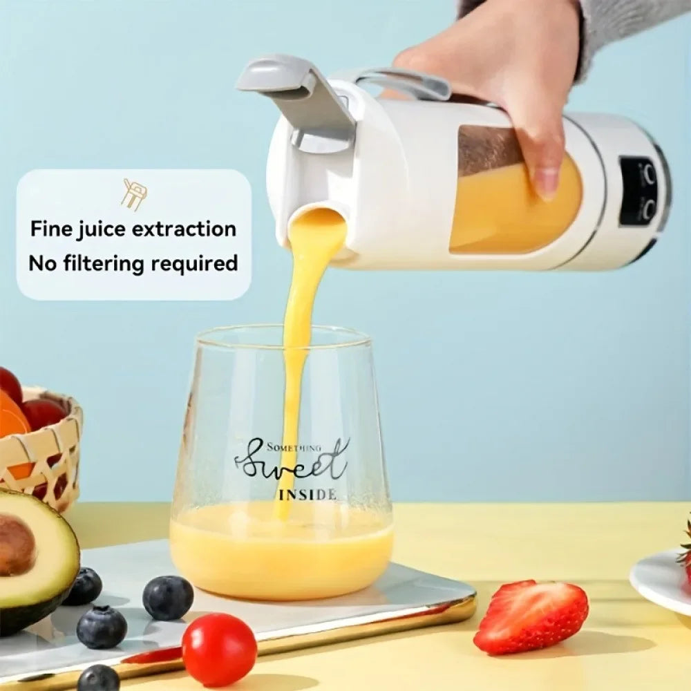 Portable USB Rechargeable Mini Blender & Juicer with Digital Display & 12-Blade System - Suitable for Travel, 3 Modes, USB- Oper