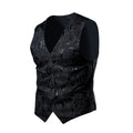 2026 Luxury Business Jacquard Suit Vest Men Slim Fit Tops Black White Wedding Social Dance Party Dress Size 6XL 7XL 8XL