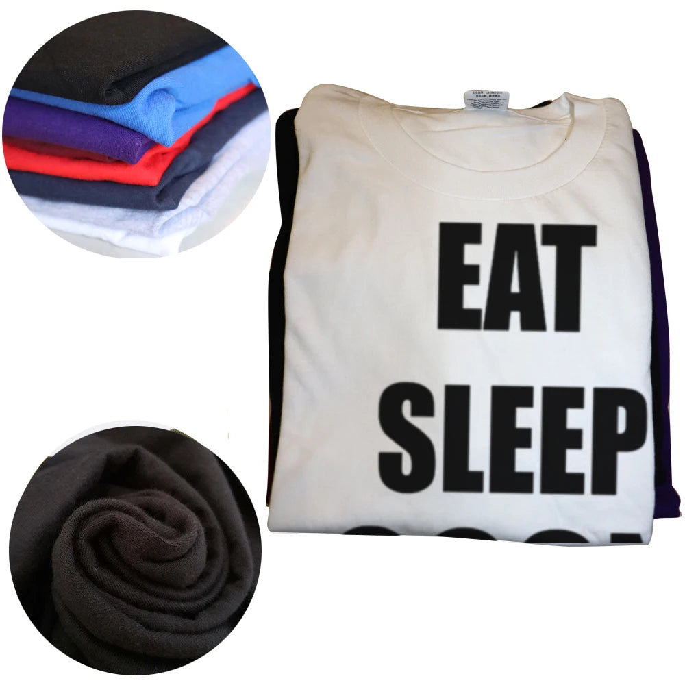 Funny Eat Sleep Goon Repeat Graphic T Shirts Men Women Pure Cotton Humor Streetwear Tee Shirt Short Sleeve Unisex Loose Clothing