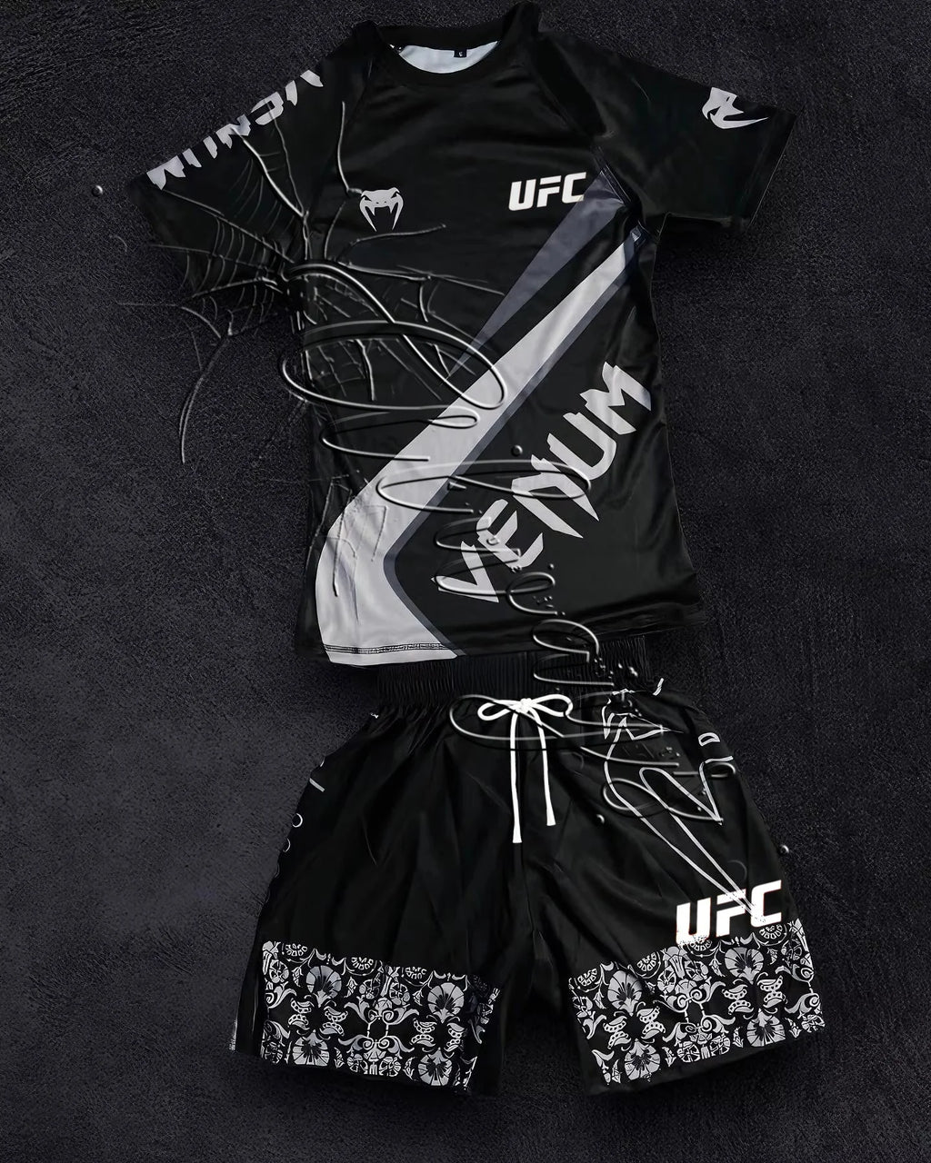 2026 Summer Bestseller New Boxing Suit Men's UFC Enthusiasts Fighting Night Quick Drying Training Shorts Set Fitness Set